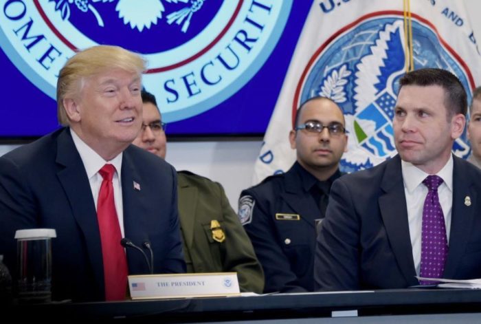 Trump with former CBP Commissioner Kevin McAleenan, who is now acting secretary of homeland security, in 2018