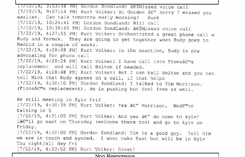 State Department's Release of Volker Calendars and Text Messages Raises  Further Questions - American Oversight