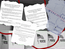 Graphic containing images of fake electoral certificates