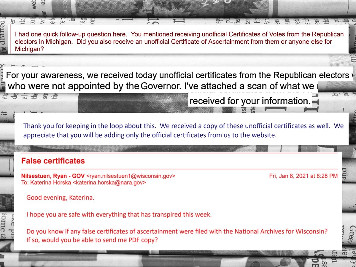 Emails from Early 2021 Reveal State Leaders Being Informed of Fake